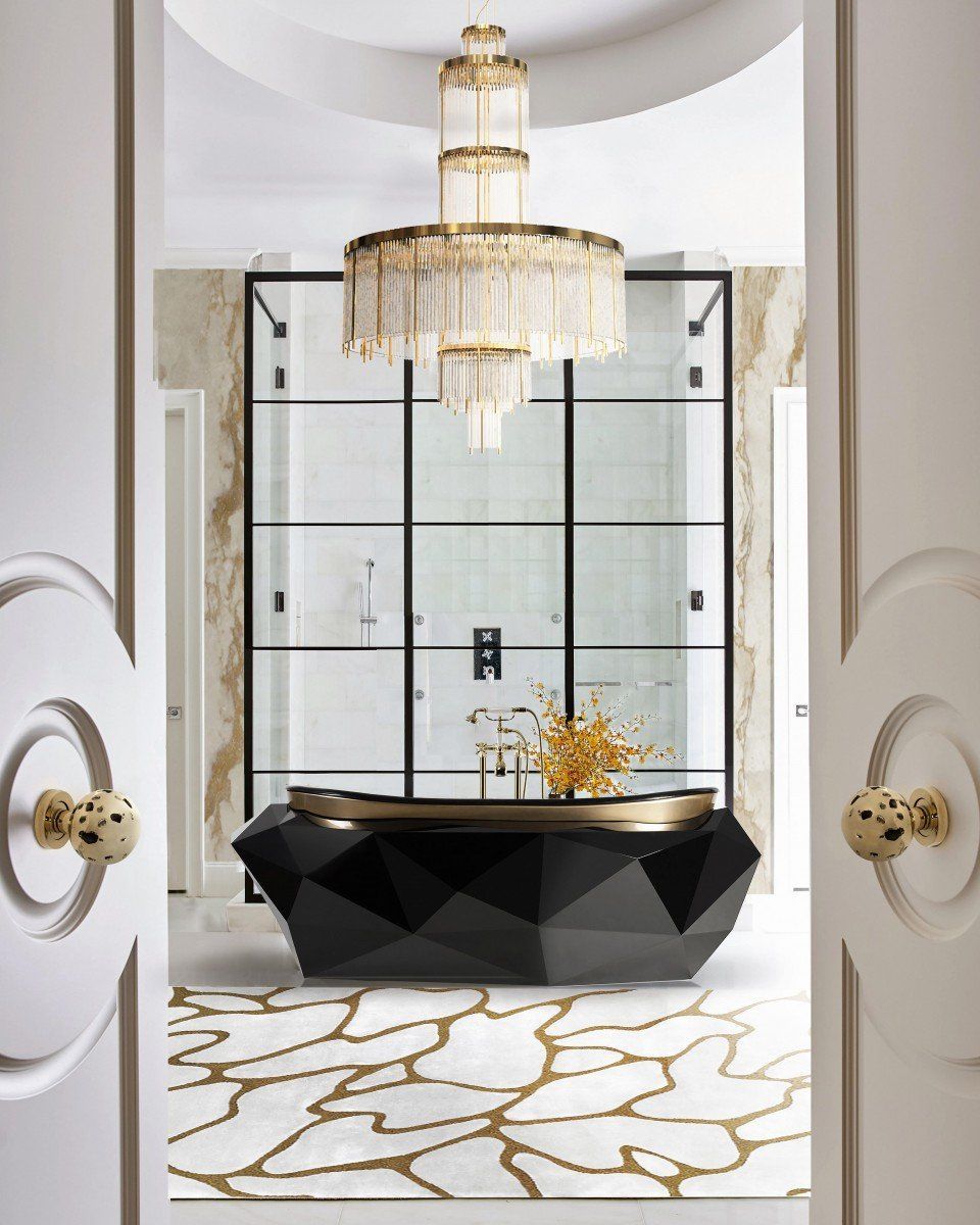  Bồn tắm Diamond Black Matt Gold 