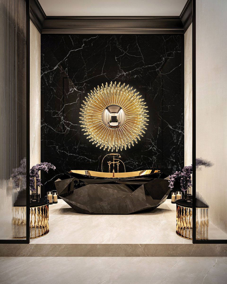  Bồn tắm Diamond Black Gloss Gold 