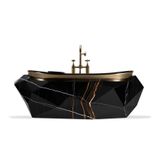  Bồn tắm Diamond Black Faux Marbled Matt Gold 