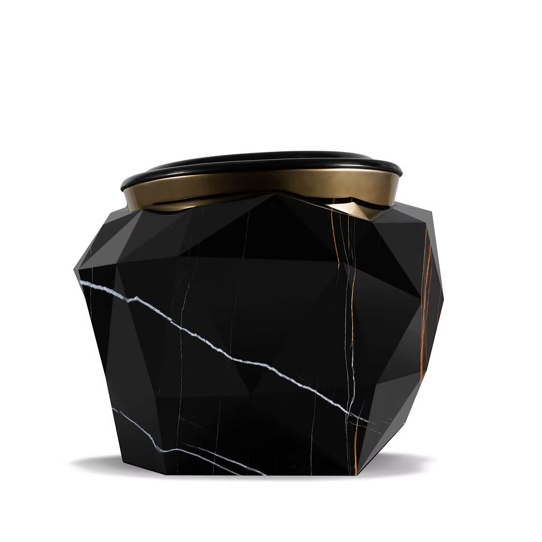  Bồn tắm Diamond Black Faux Marbled Matt Gold 