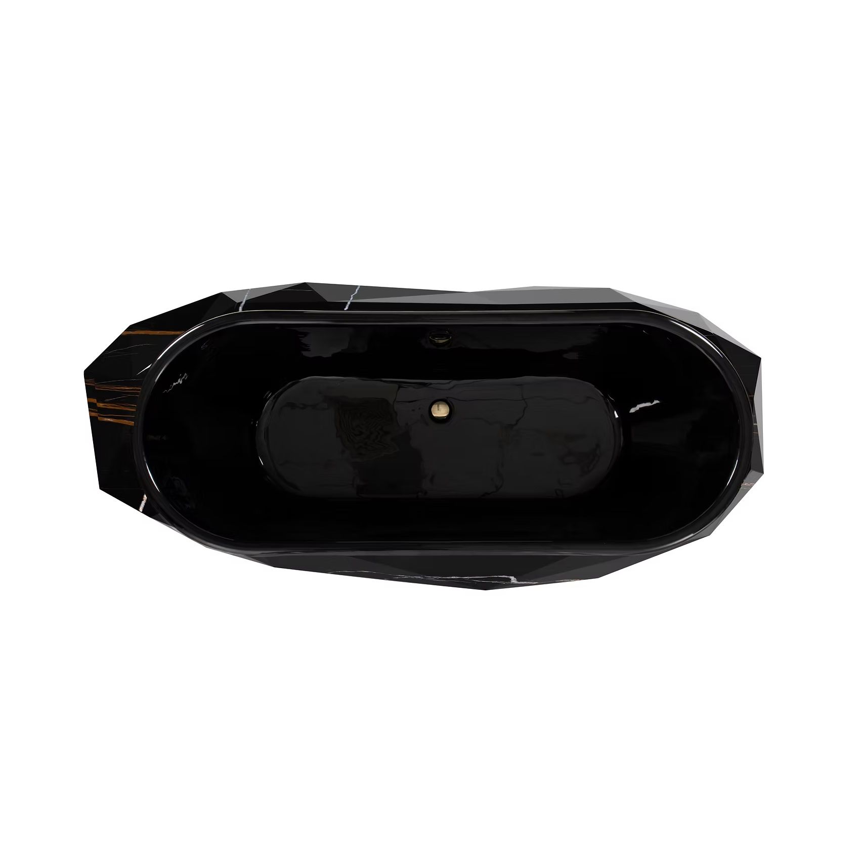  Bồn tắm Diamond Black Faux Marbled Matt Gold 
