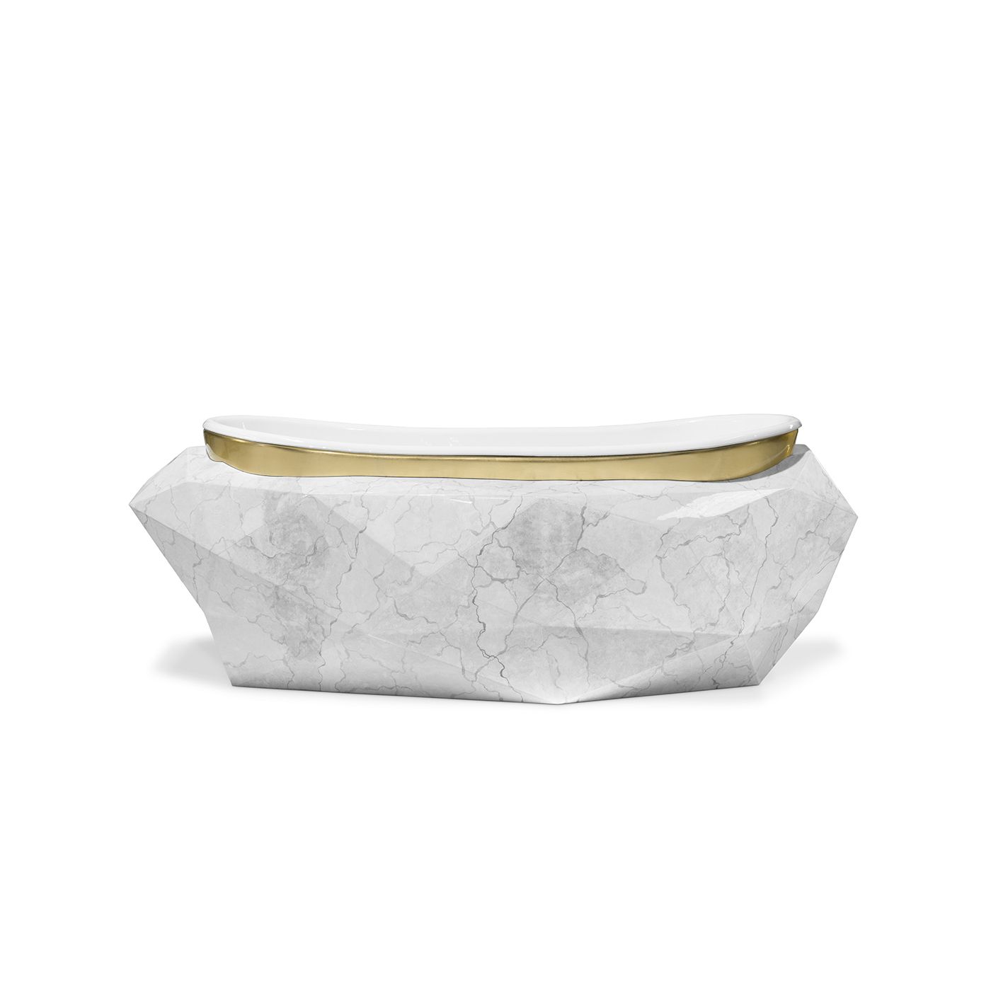  Bồn tắm Diamond White Faux Marbled Glossy Gold 