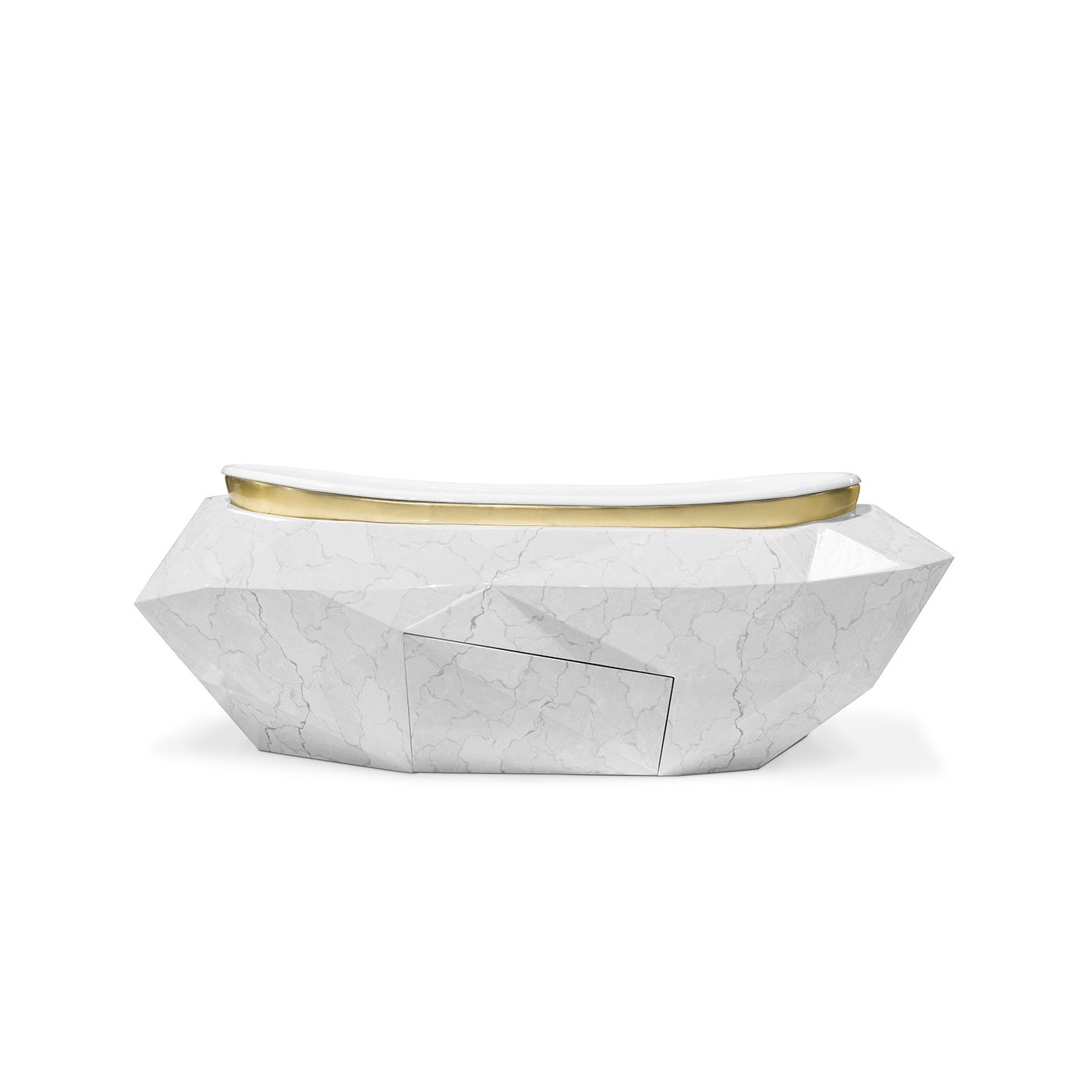  Bồn tắm Diamond White Faux Marbled Glossy Gold 