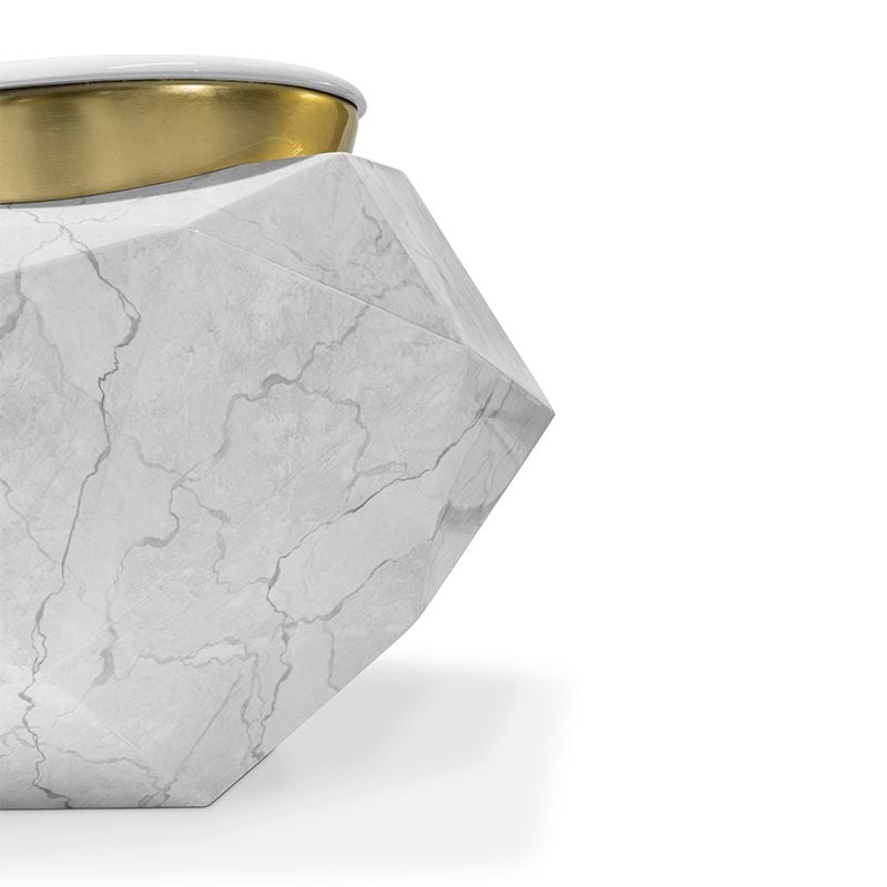  Bồn tắm Diamond White Faux Marbled Glossy Gold 