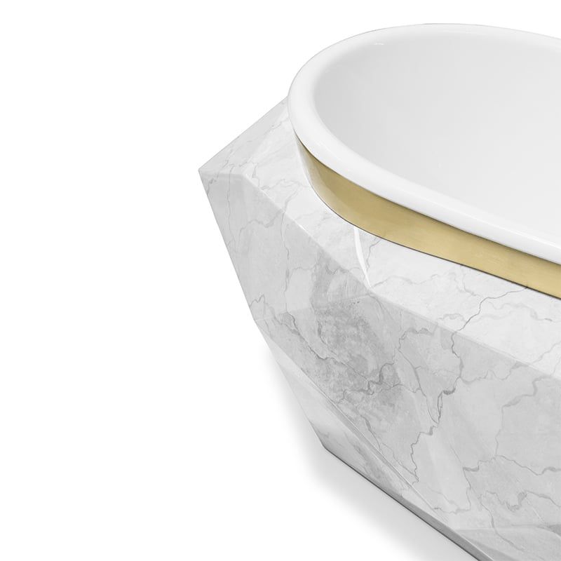  Bồn tắm Diamond White Faux Marbled Glossy Gold 