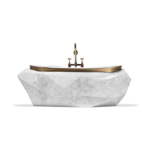  Bồn tắm Diamond White Faux Marbled Matt Gold 
