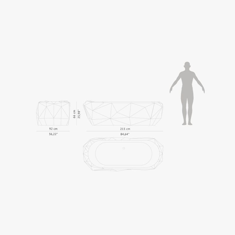  Bồn tắm Diamond White Marble 