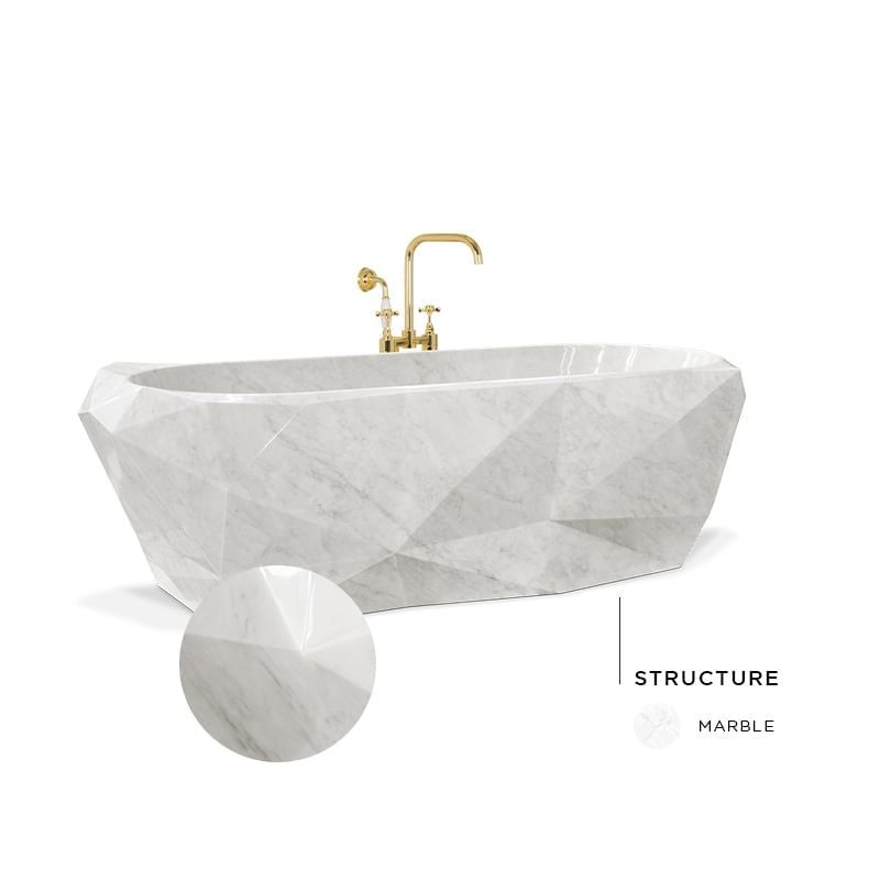  Bồn tắm Diamond White Marble 