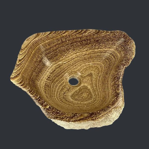 Chậu lavabo đá Aragonite Peru tự nhiên - DPAP-01 