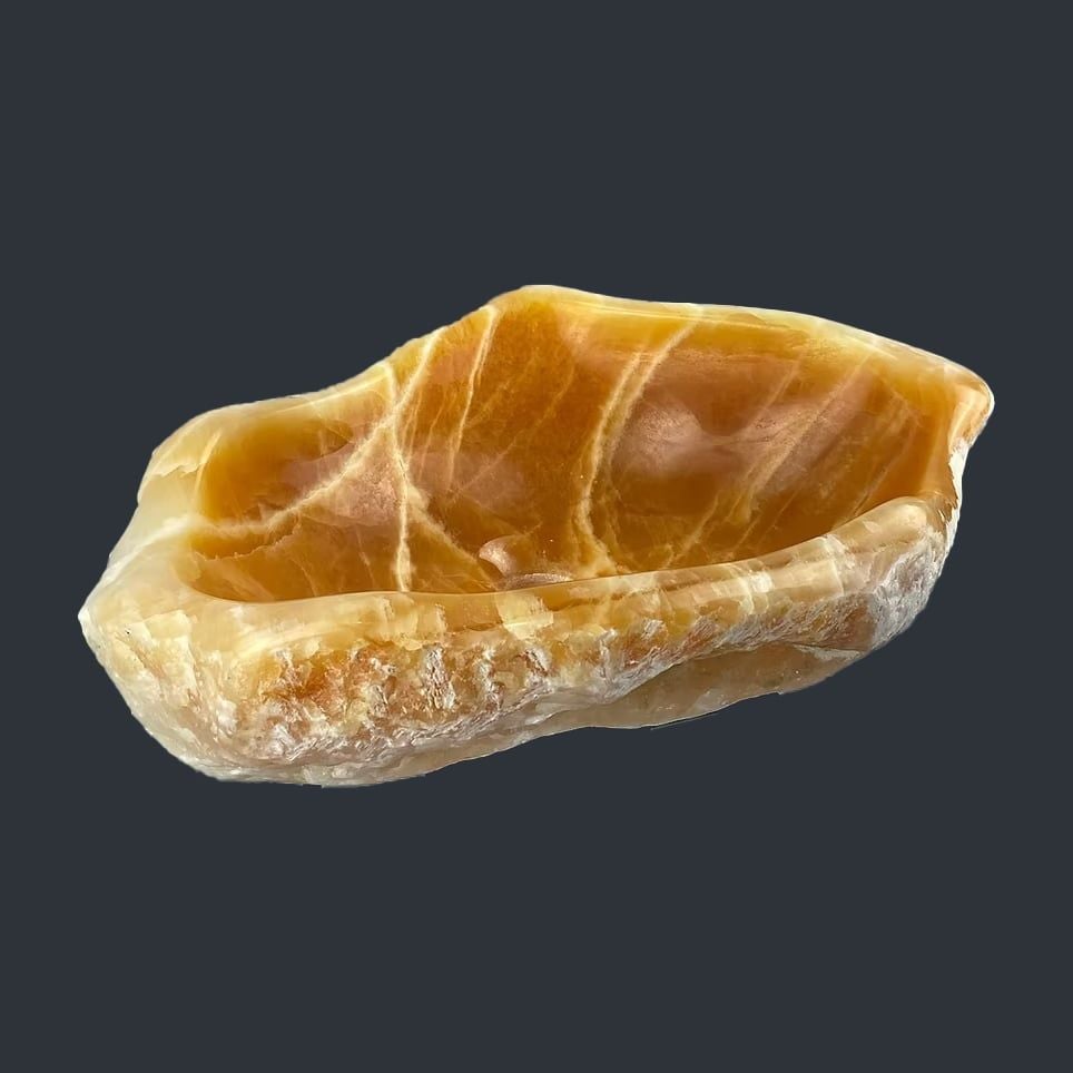  Chậu lavabo đá Orange Calcite tự nhiên - DPOC-01 