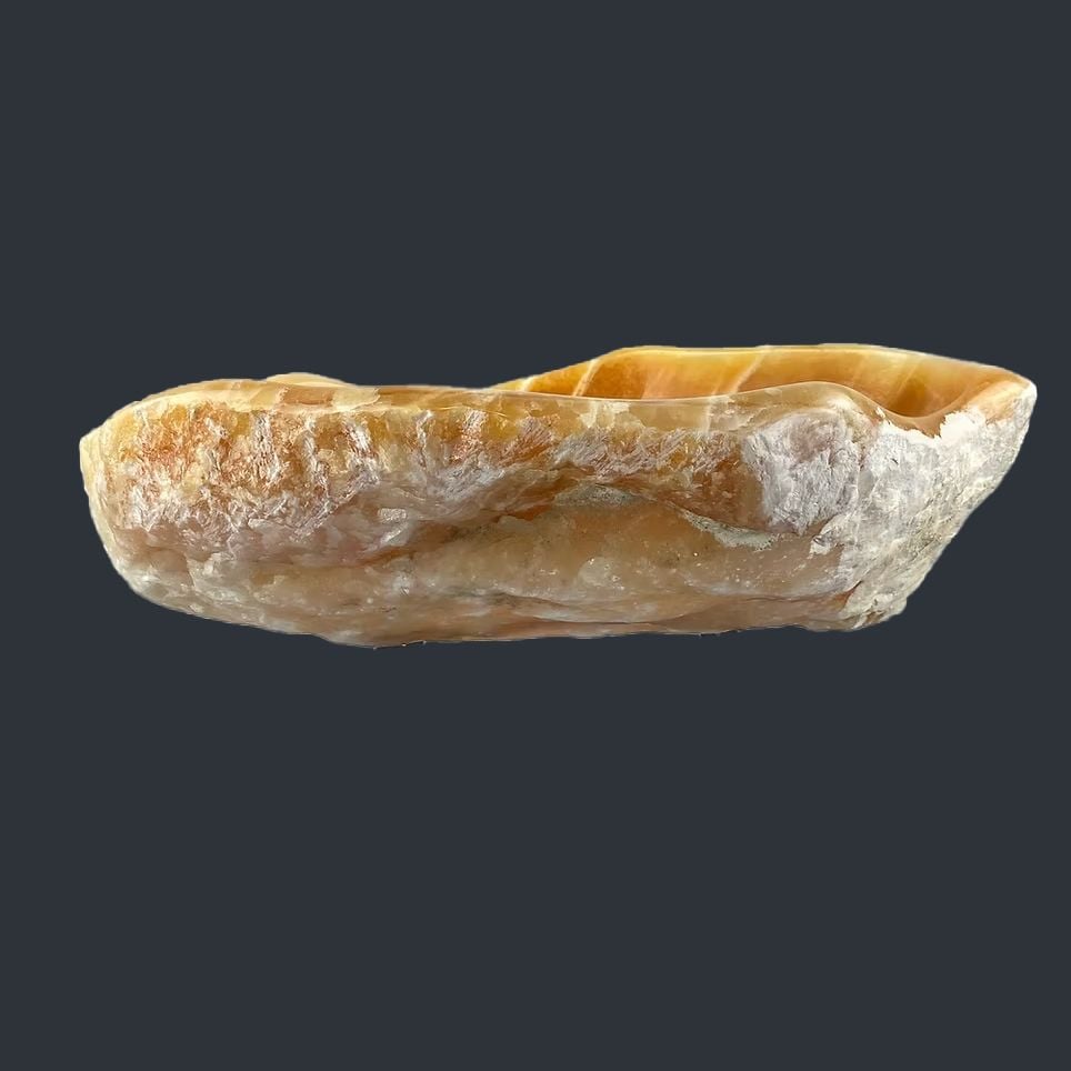  Chậu lavabo đá Orange Calcite tự nhiên - DPOC-01 