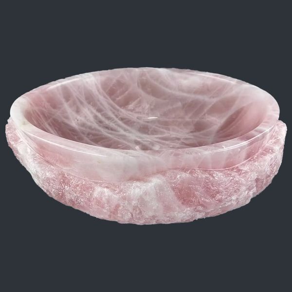  Chậu lavabo đá Rose Quartz tự nhiên - DPRQ-02 