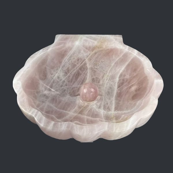  Chậu lavabo đá Rose Quartz tự nhiên - DPRQ-03 