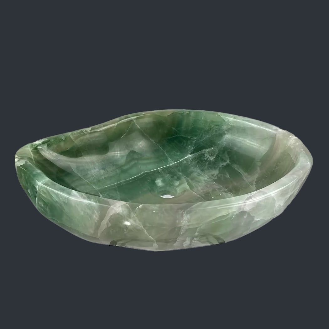 Chậu lavabo đá Verde Fluorite tự nhiên - DPVF-01 