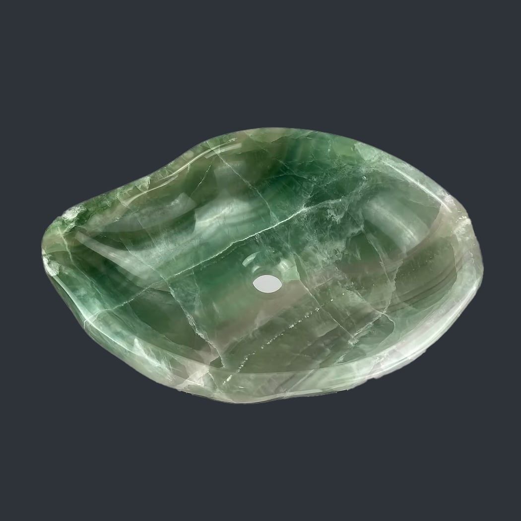  Chậu lavabo đá Verde Fluorite tự nhiên - DPVF-01 