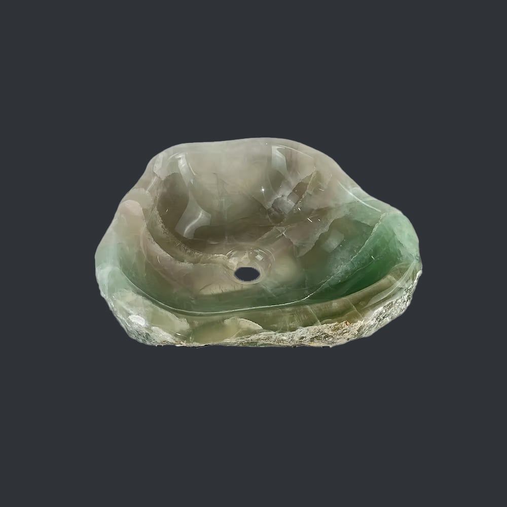  Chậu lavabo đá Verde Fluorite tự nhiên - DPVF-02 