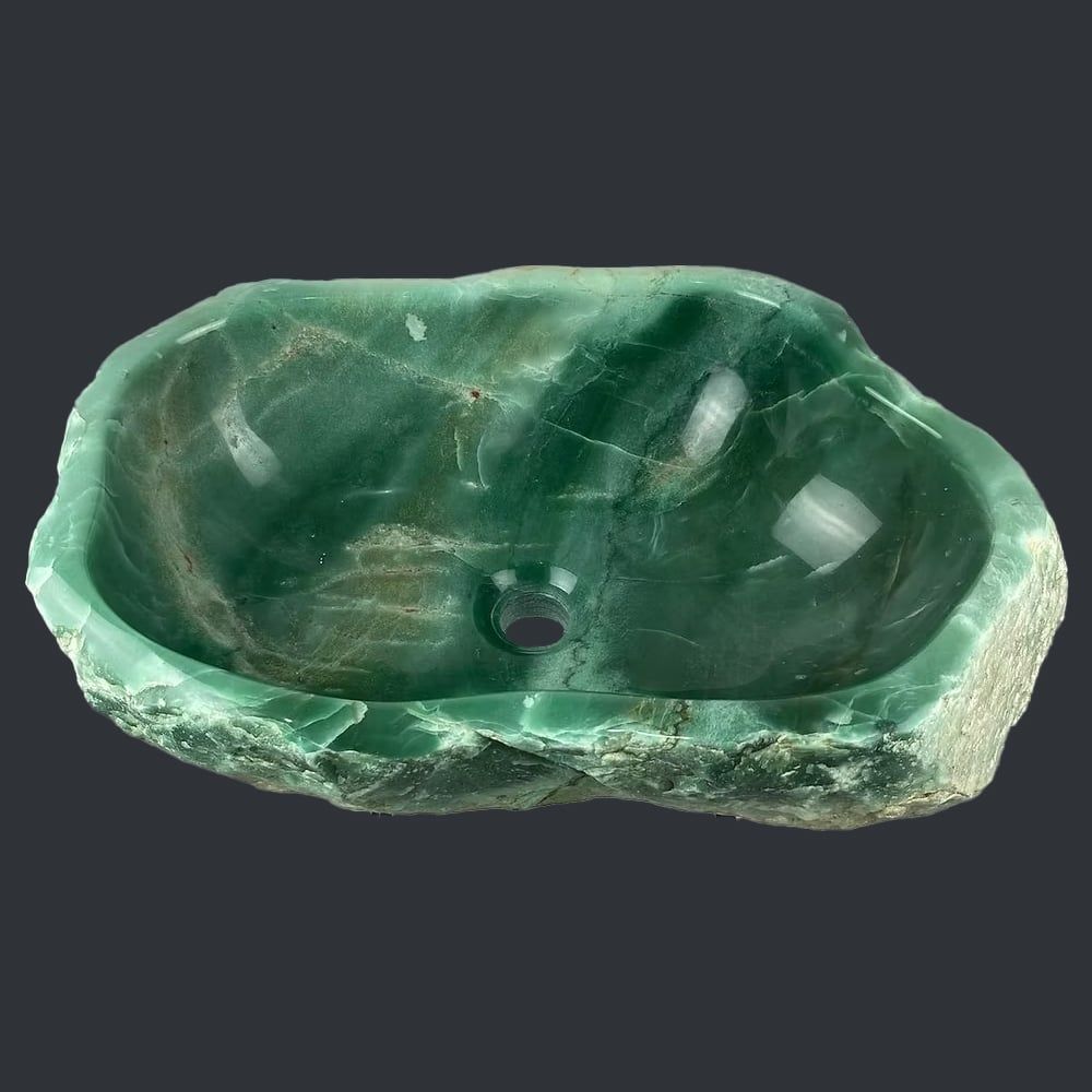  Chậu lavabo đá Verde Quartz tự nhiên - DPVQ-01 