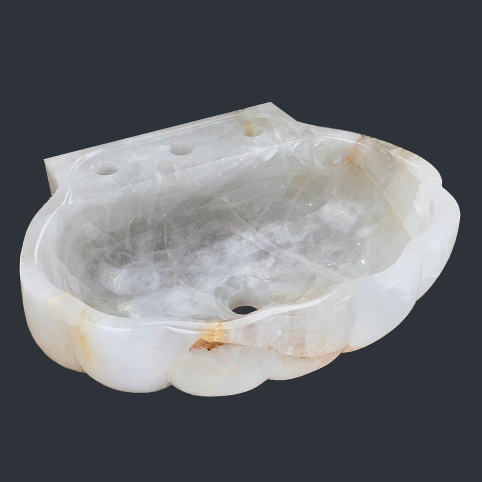  Chậu lavabo hình vỏ sò đá Quartz tự nhiên - DPWQ-01 
