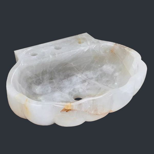  Chậu lavabo hình vỏ sò đá Quartz tự nhiên - DPWQ-01 