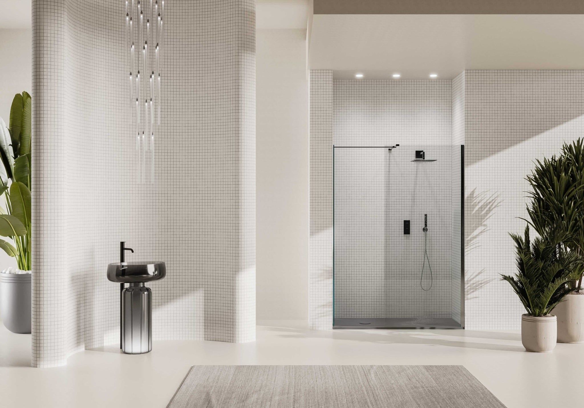  Chậu lavabo chân dài đặt sàn trong suốt - EYES 01 