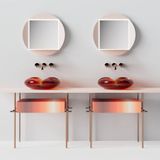  Chậu lavabo đặt bàn trong suốt - HA0811T-Red 