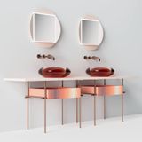  Chậu lavabo đặt bàn trong suốt - HA0811T-Red 