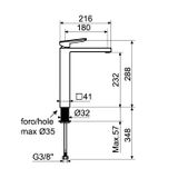  Vòi chậu lavabo cao Hyper Black - HYP9952-NO 
