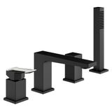  Vòi bồn tắm có sen cầm tay 4 lỗ gắn thành Hyper Black - HYP9125-NO 