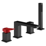  Vòi bồn tắm có sen cầm tay 4 lỗ gắn thành Hyper Black - HYP9125-NO 