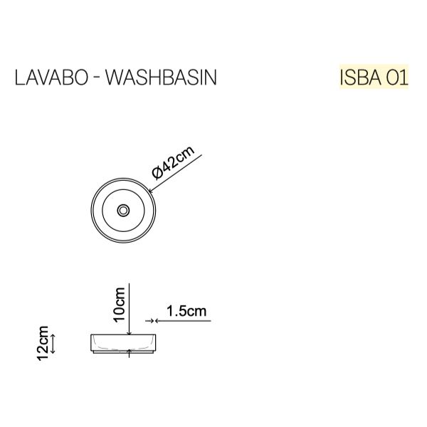  Chậu lavabo đặt bàn trong suốt - IRIS 01 