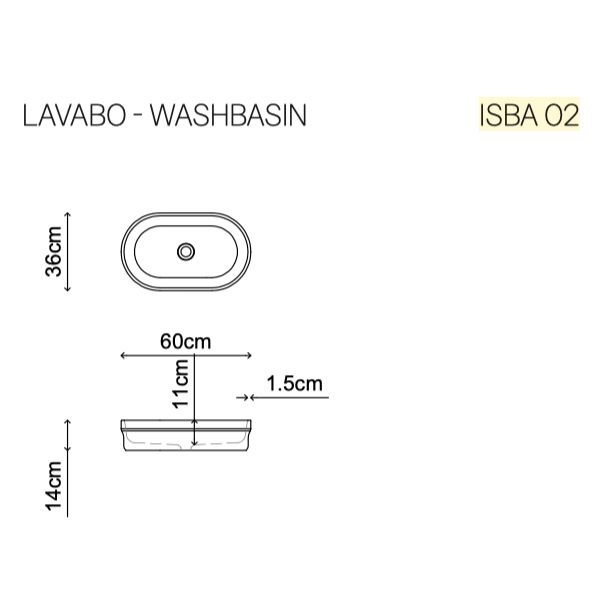  Chậu lavabo đặt bàn trong suốt - IRIS 02 