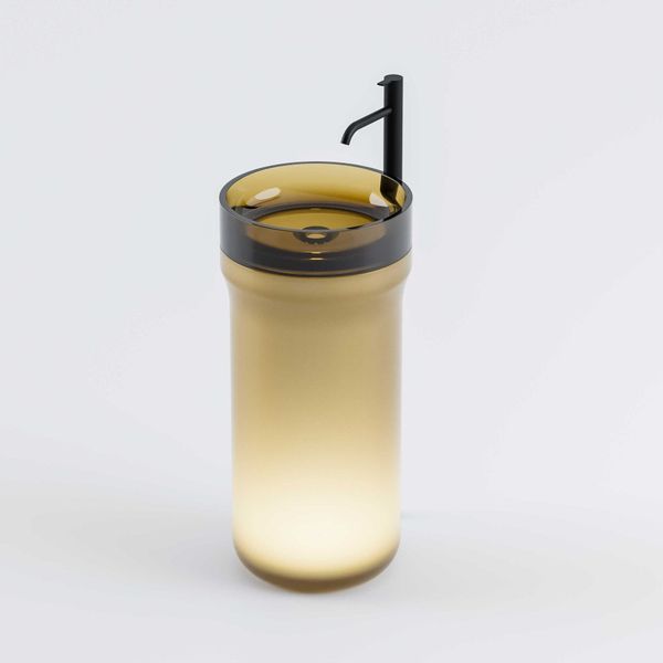  Chậu lavabo chân dài đặt sàn trong suốt - IRIS 01 