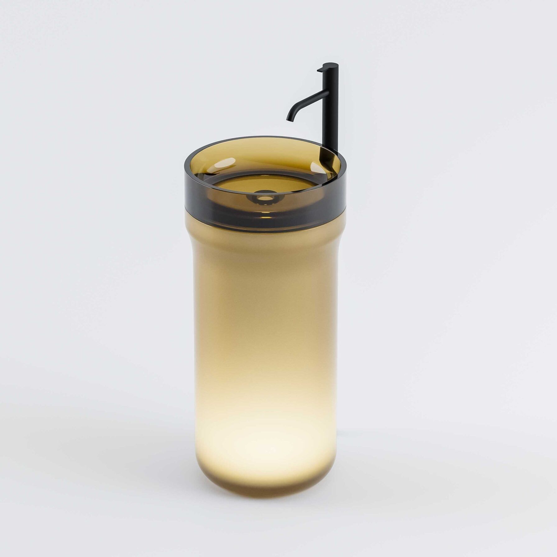  Chậu lavabo chân dài đặt sàn trong suốt - IRIS 01 