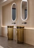  Chậu lavabo chân dài đặt sàn trong suốt - IRIS 01 