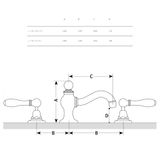  Vòi chậu lavabo 3 lỗ bằng đồng Carpe & Lyre - L/00-Y2-P1 