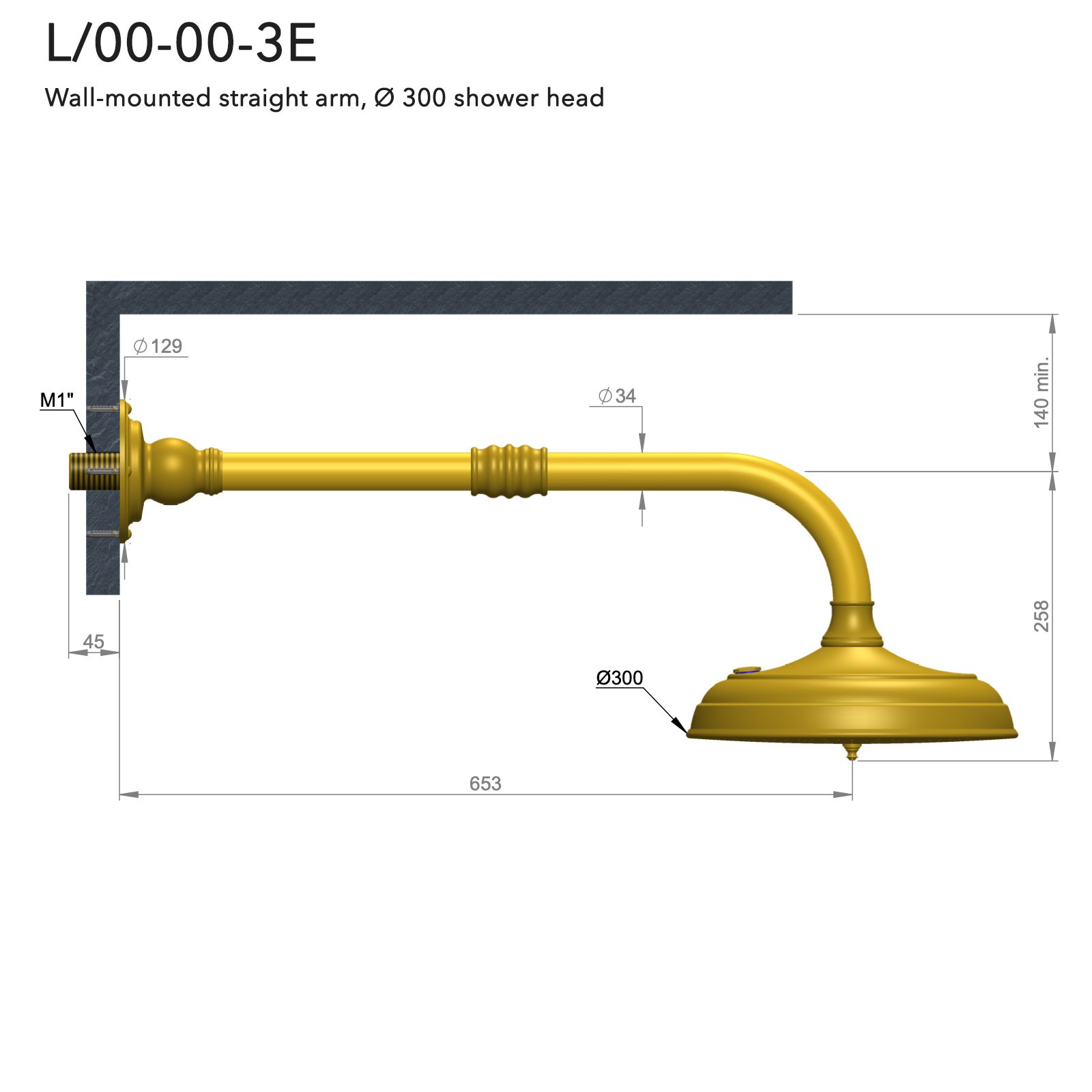  Bát sen Ø300mm gắn tường bằng đồng Carpe & Lyre - L / 00-00-3E 