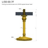  Bát sen Ø200mm bông sen âm trần bằng đồng Carpe & Lyre - L / 00-00-7F 