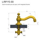  Vòi nước bồn tắm bằng đồng Carpe & Lyre - L / RP-Y4-00 