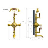  Vòi bồn tắm có sen cầm tay gắn tường bằng đồng Carpe & Lyre - L / X6-X2-00 
