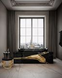  Bồn tắm Lapiaz Marble Black Black Gold 