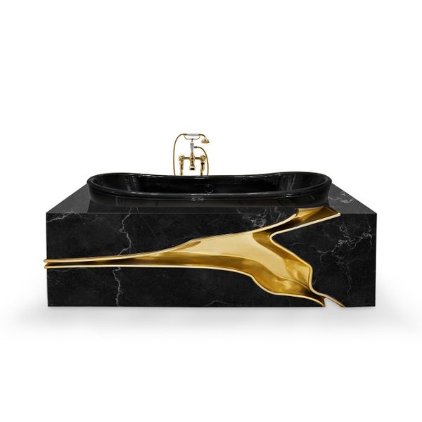  Bồn tắm Lapiaz Marble Black Black Gold 