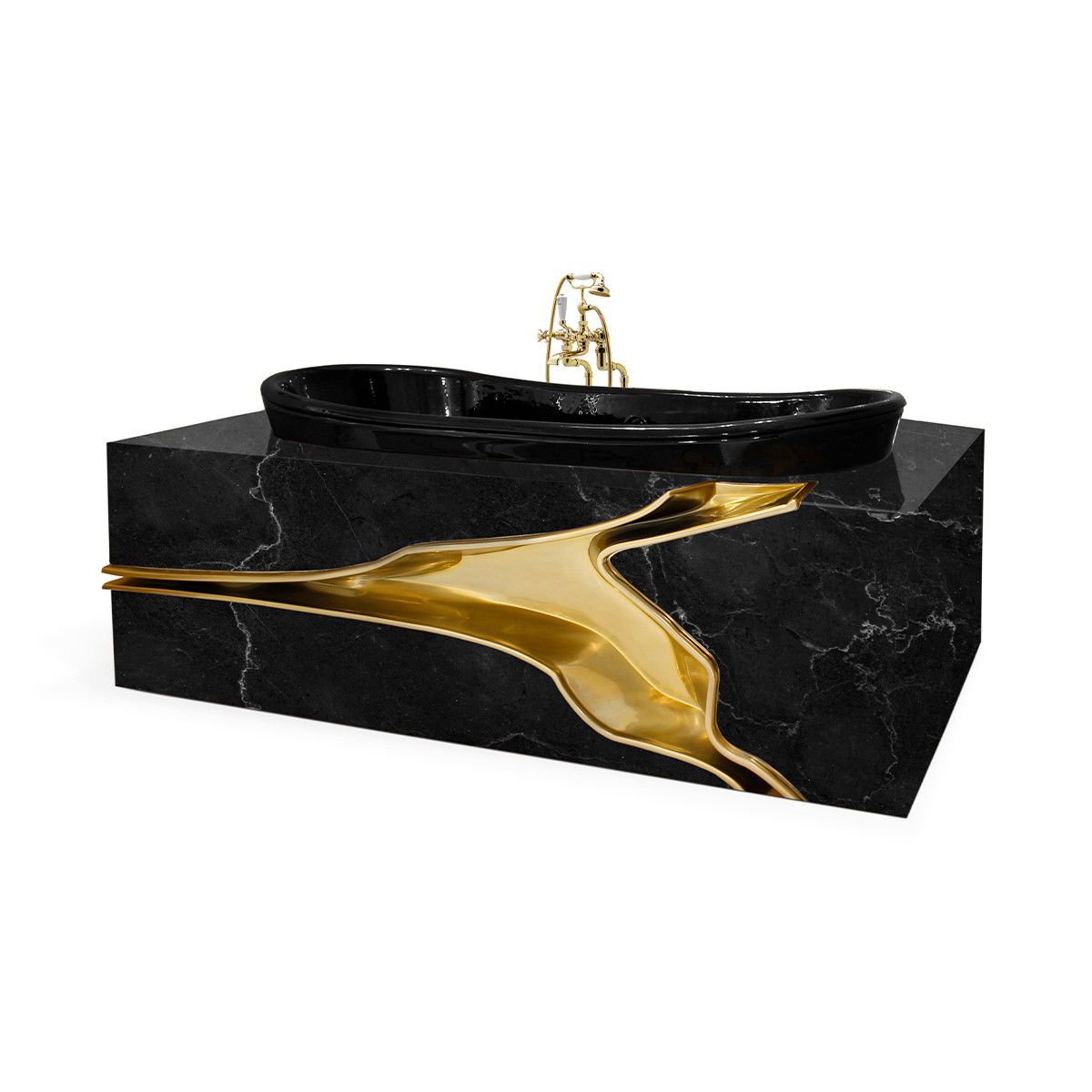  Bồn tắm Lapiaz Marble Black Black Gold 