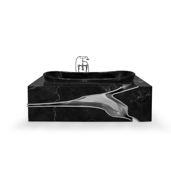  Bồn tắm Lapiaz Marble Black Black Silver 