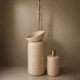  Chậu rửa mặt chân dài bằng đá marble tự nhiên - Lux 