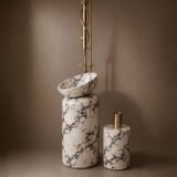  Chậu rửa mặt chân dài bằng đá marble tự nhiên - Lux 