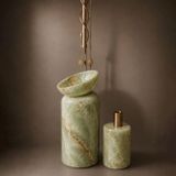  Chậu rửa mặt chân dài bằng đá marble tự nhiên - Lux 
