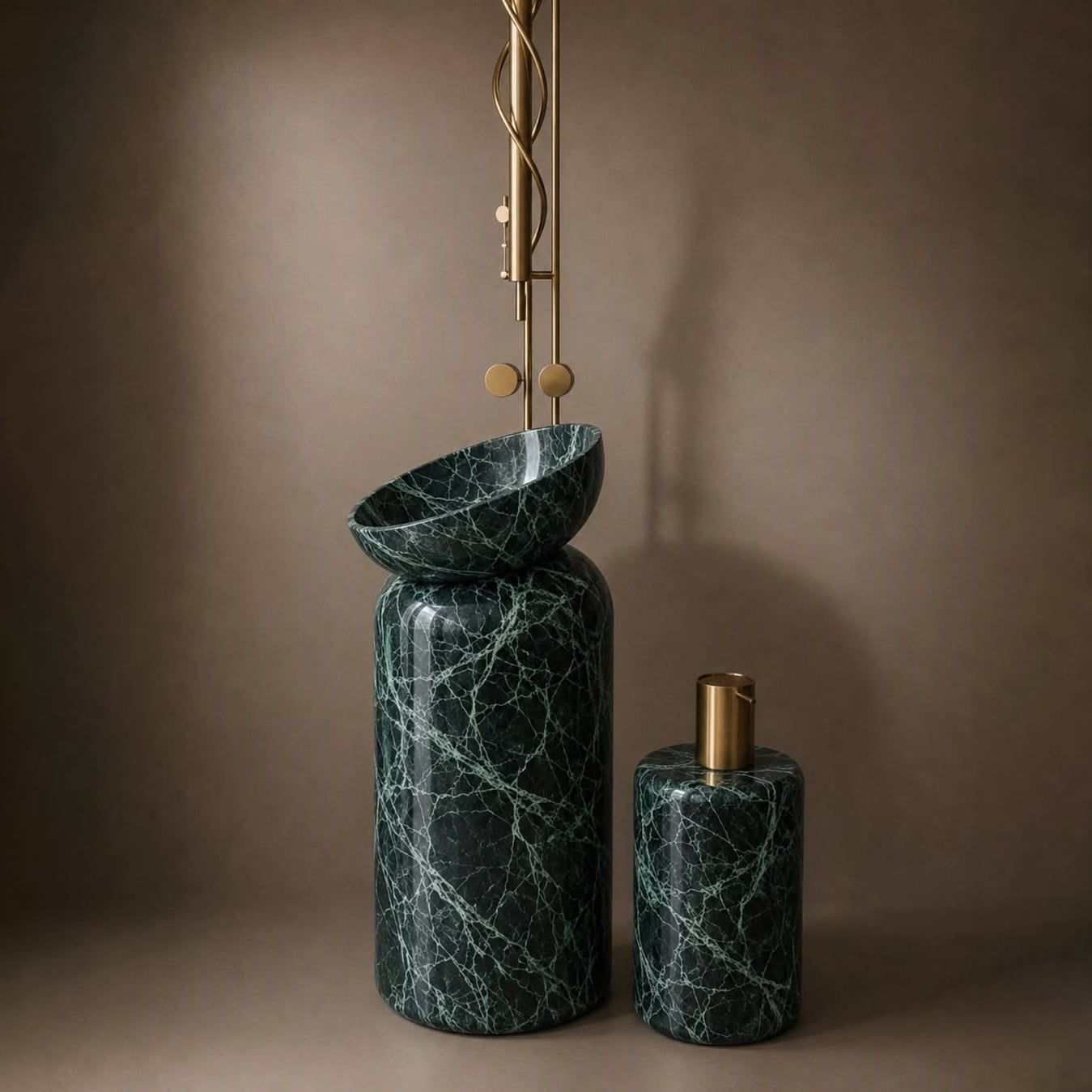  Chậu rửa mặt chân dài bằng đá marble tự nhiên - Lux 