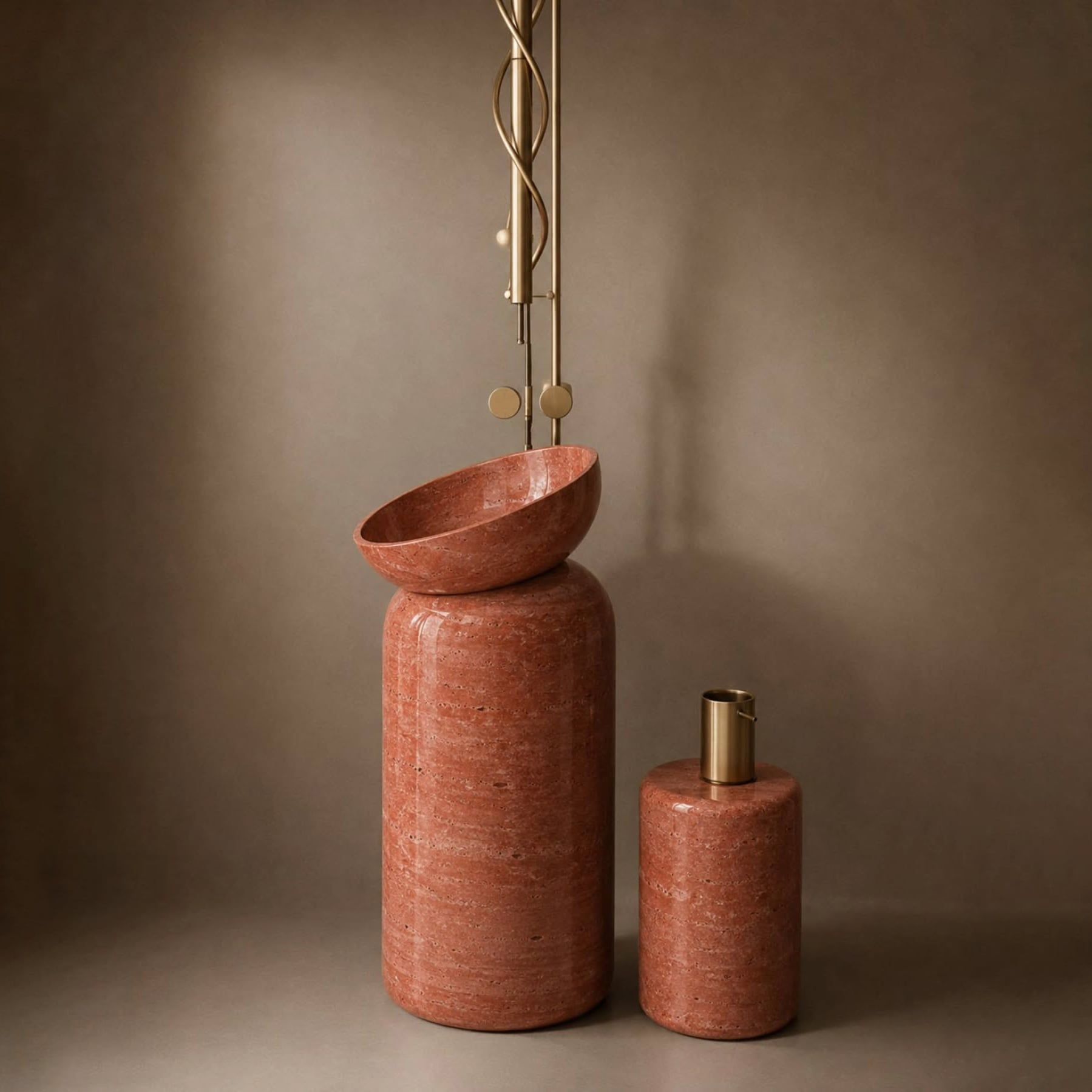  Chậu rửa mặt chân dài bằng đá marble tự nhiên - Lux 