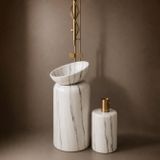  Chậu rửa mặt chân dài bằng đá marble tự nhiên - Lux 
