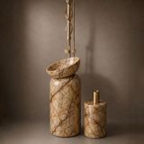  Chậu rửa mặt chân dài bằng đá marble tự nhiên - Lux 